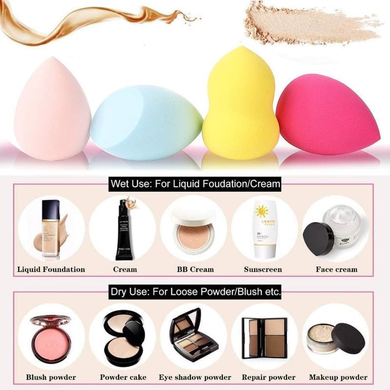 7 Makeup Brush With Storage Box And Makeup Sponge Powder Puff, Beauty Blender Face Color thumbnail 3