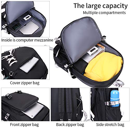 Fengdong Teenage Girls Bookbag School Backpack Children Casual Daypack Schoolbag For Teens Black #TOP2