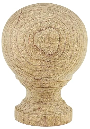 Image of Highland Manor Wood Products Melrose Ball Finial 2 7 /8 inch x 2 1 /8 inch Wide - Unfinished Wooden Finials for Indoor Use - Perfect for Staircases or Bed Posts (Hard Maple) (4 Pieces)