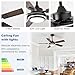 Depuley 42-Inch Ceiling Fan with Light: Walnut Ceiling Fans with 5 Blades Dual Finish Reversible - Farmhouse Ceiling Fan with Remote Control for Living Room Outdoor Patios