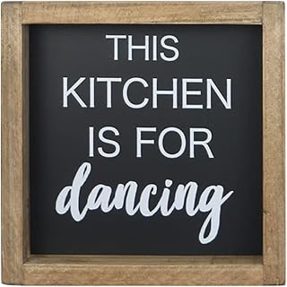 Joy Choice 8x8inch Kitchen Signs Wall Decor Farmhouse, This Kitchen Is For Dancing Wooden