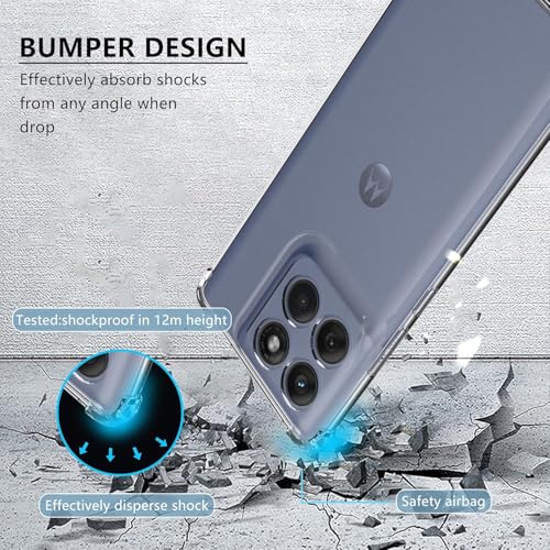 Image of REALCASE Silicone Moto Edge 60 Fusion 5G Back Cover Case, Scratch Resistant Protective Crystal Clear Transparent Shock Proof Bumper Back Cover Case for Moto Edge 60 Fusion