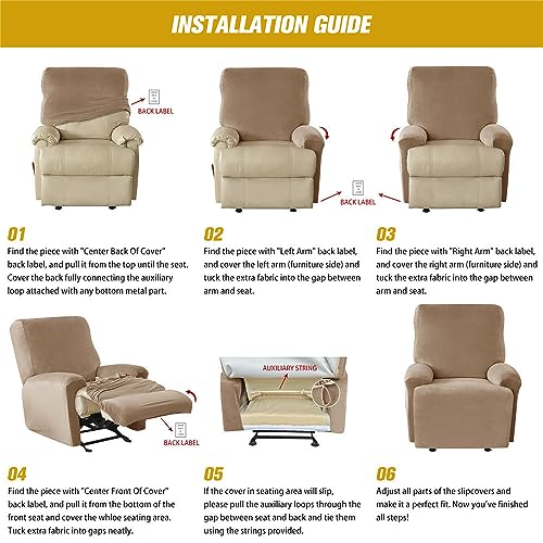 Funda reclinable elástica color burdeos para proteger el sofá de 4 plazas en tardes de cine 8