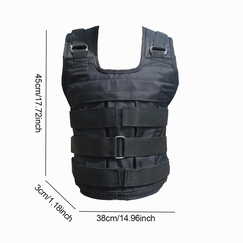 Giubbotto Zavorrato 30kg, Gilet Fitness con Ferro Rimovibili, Regolabile con Cinta in Nylon per Allenamento Cardio e Perdita di Peso