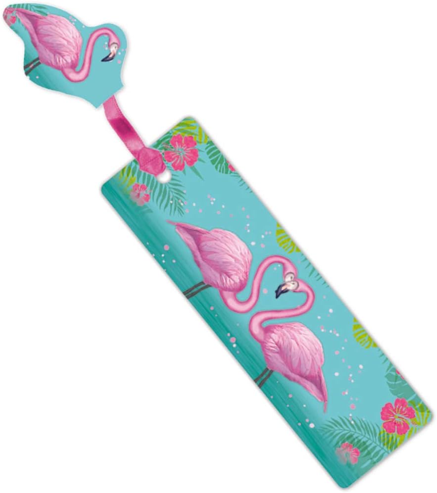 Lutz Mauder Glitter Bookmark Pink Flamingo with Ribbon and Pendant / Gift / Books / Book / Children / Reading / Party Bag Gift / Glitter