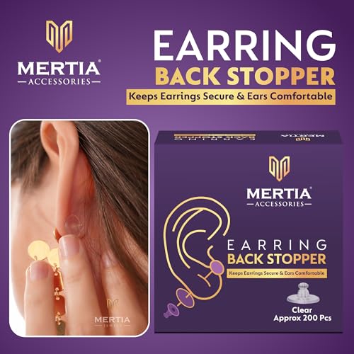 Image of Earring Back Stopper (200 Pcs) - Secure Earring Backs for Studs, Earrings Back Stopper, Silicone Earring Back Stopper, Earring Safety Backs & Ear Lobe Support