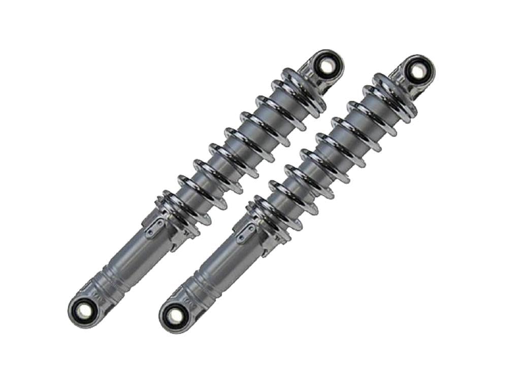 270mm Stoßdämpfer Federbeine Satz Grau Chrom – Einstellbar passend für Mofa Moped Universal