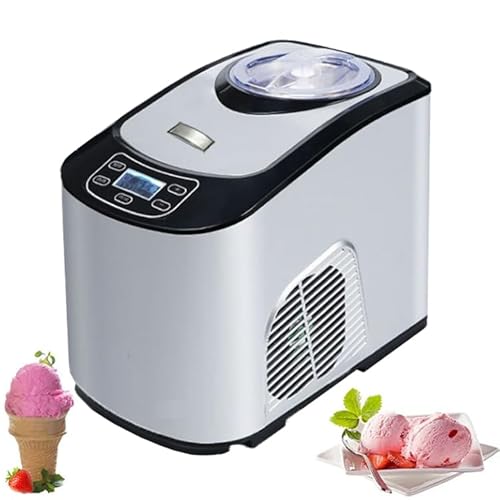 No Pre-Freezing Ice Cream Machine, Automatic Ice Cream Maker with Compressor, 1.5l 140w Smart Soft and Hard Ice Cream Making Machine, Homemade Ice Cream 3 In 1, Touchscreen Control Panel and Timer