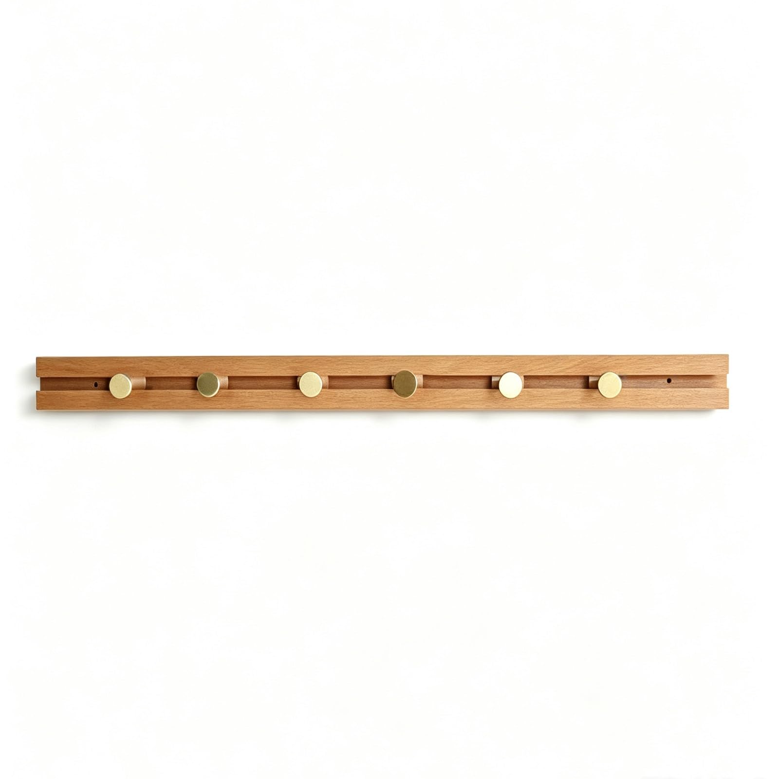 Massivholzhaken, Bewegliche Haken, Dekorative Haken | Abgerundete Haken,for Doppelmontage Geeignet, Ideal for Eingangsbereiche(Light brown,6-hook)