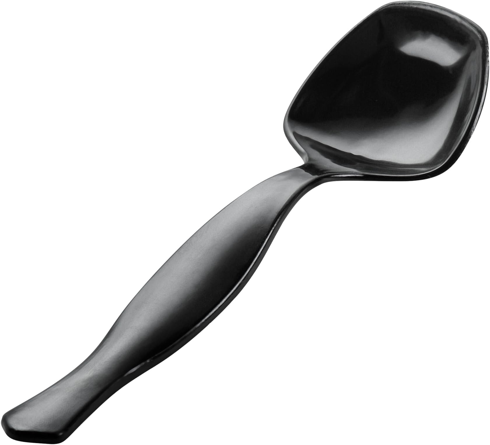 Restaurantware-Cater Tek 8 Inch Serving Spoons, 100 Disposable Spoons For Catering - Ergonomic Handle, Heavy-Duty, Black Plastic Food Spoon, Elegant, For Weddings, Buffets, Or Catering Events