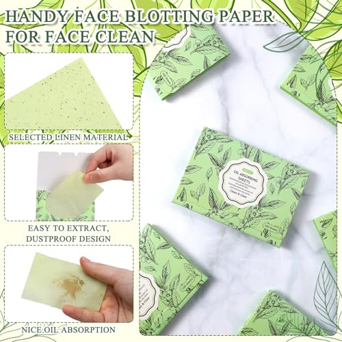 Noveread 5000 Counts Natural Oil Absorbing Facial Blotting Papers, Oil Blotting Sheets for Face Green Tea Oil Control Film Oil Absorbing Sheets for Oily Skin Care Blotting Paper for Women Men Makeup