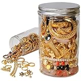 50 Piece Mystery Jewelry Jar - Random Mysterious Box for Women,Vintage Jewelry Gift Set (Necklace,Earrings,Ring,Bracelet,Brooch)Unique Birthday Graduation Gift for Family and Friends(Silver + Gold-10)