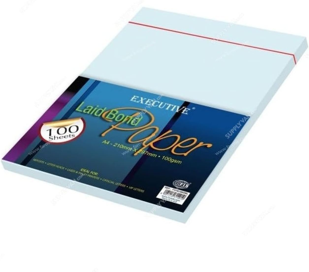 FISFSPA100OBL 100Gsm 100 Sheets Executive Laid Bond Paper, A4 Size, Ocean Blue