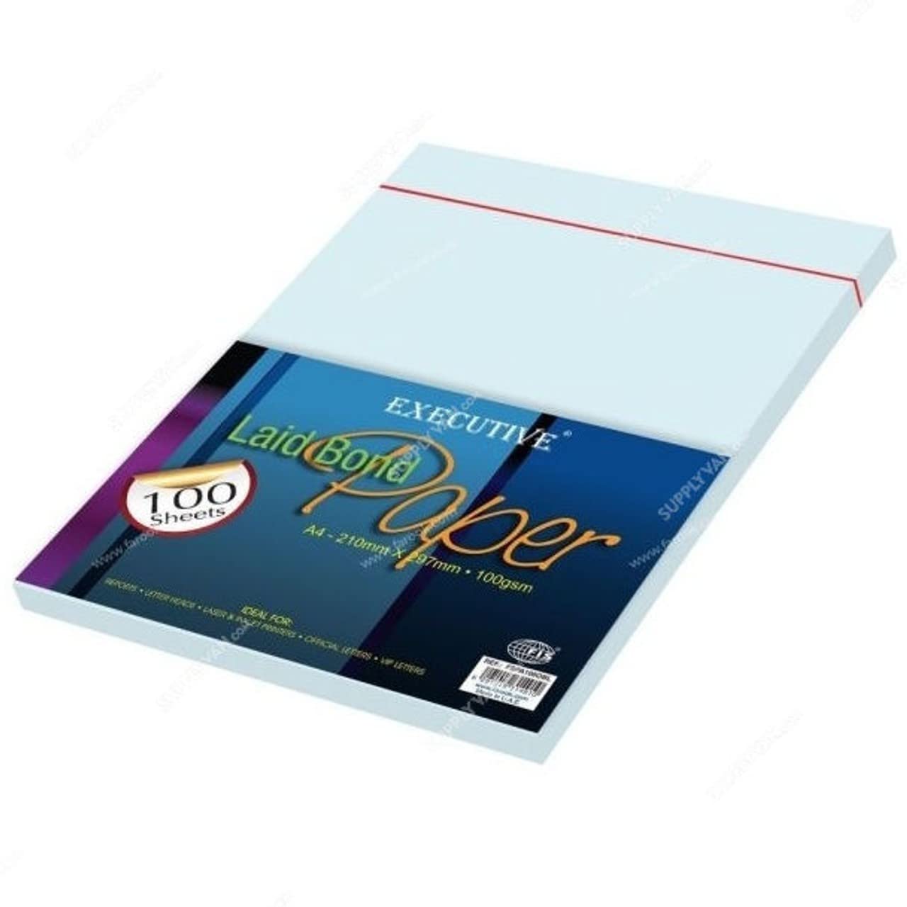 FISFSPA100OBL 100Gsm 100 Sheets Executive Laid Bond Paper, A4 Size, Ocean Blue