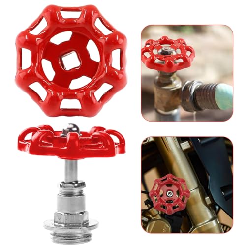 WeddHuis 2 Stück Metall Wasserrohr Ventil 6 x 6 mm Handrad Kugelhahn Eisen Wasserhahn Griff Blau Absperrventil Ersatz