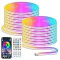 Minetom 66Ft Led Neon Rope Lights, RGB LED Strip Lights, Control with App/Remote, IP68 Waterproof Flexible Outdoor Led Rope Lights, Multiple Modes, Music Sync Neon Lights for Bedroom Gaming Room Decor