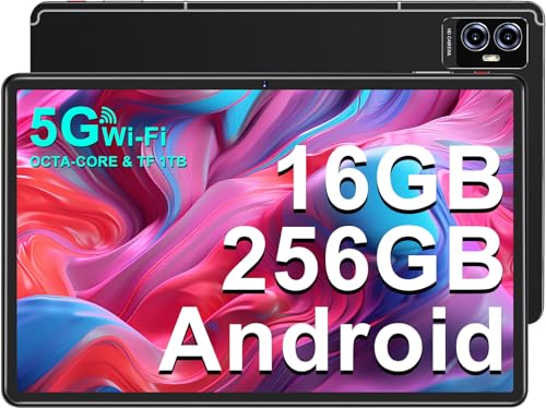 Image of 2026 Lastest Tablet 11 Inch Android Tablet with16GB + 256GB + 2TB Expand, 8600mAh, Support Octa-Core 2.0 GHz, 5G WiFi, 2000 * 1200, GMS, 5MP + 13MP Dual Camera, Bluetooth 5.0, Tablet with Case, Black