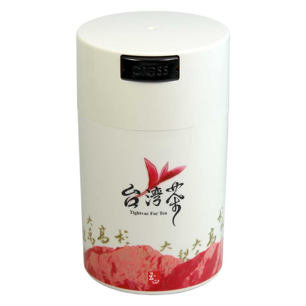 TeaVac 0.57L Airtight Tea Storage Container (6 oz) – Vacuum Sealed, Smell Proof – BPA-Free (White/Red Tea)