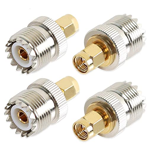 2 Pezzi Adattatore Coassiale UHF SO239 Femmina A SMA Maschio – Per Radioamatori E Cavi Coassiali, 50 Ohm
