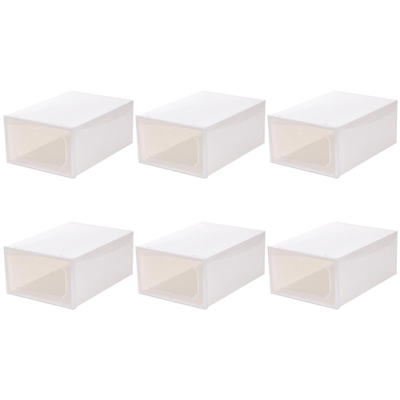 Boîte à chaussures tiroir blanc perle grand format au design épuré