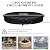 51-74.8" Round Fire Pit Cover Heavy Duty 600D Oxford Waterproof Outdoor Firepit Cover with Adjustable Buckle Strap for In-Ground Built-In Stone/Gas Fire Pits, Black(BLACK, 51")