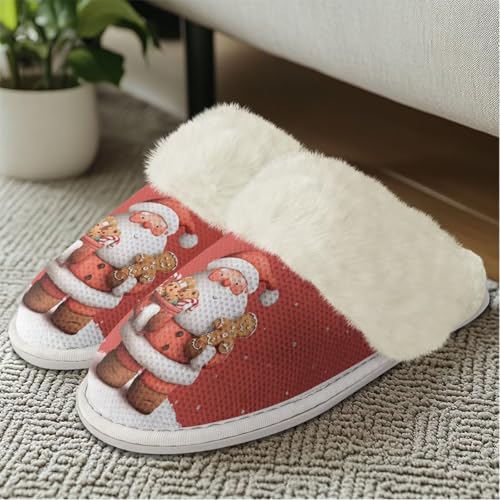 Women Fuzzy Slippers Size 5-13 Indoor Fluffy Bedroom House Shoes Men's Warm Winter House Cotton Slippers3