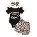 Daddy & Mommys 'Welt 3tlg Babykleidung Set Baby Mädchen Brief Drucken Kurzarm Strampler Body Tops + Shors Hose Sommer Shorts Kleidung Neugeborene Mädchen Mode Leopardmuster Overalls Outfits