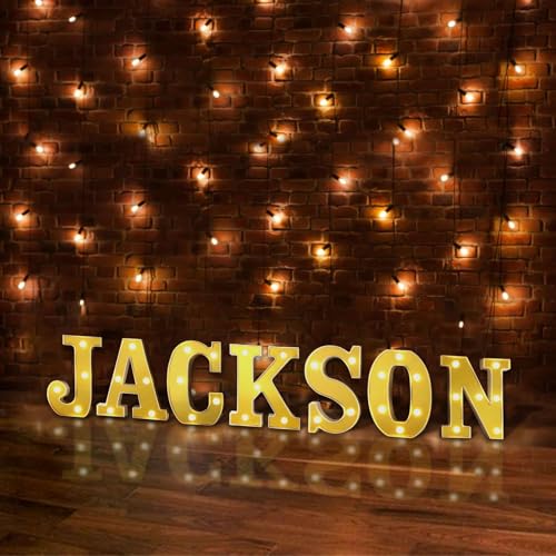 Image of Efavormart 6 inch Gold Marquee Letter J, Mirror Front Warm White LED Light Up 3D Sign, Battery Operated 72H Glow for Wedding Party & Wall Decor