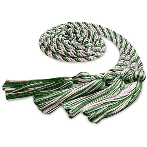 Image of Endea Graduation Double Honor Cord Three-Color (Kelly Green /Pink /White)