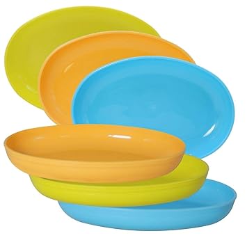 WONDER Homeware Sigma Snacker Microwave Safe Bowl Set, 6 pc 500 ml, Cyan Color (Cyan Yellow Green)