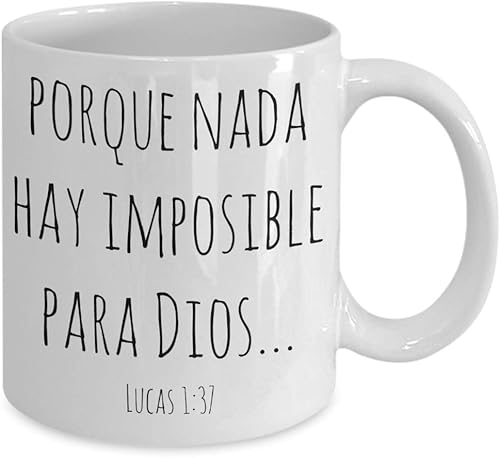 Miniatura 2 de Tazas religiosas, regalos cristianos para hombre mujer pastores mama papa, Religious mugs in Spanish, Nada hay imposible para Dios Lucas 137, tazas c