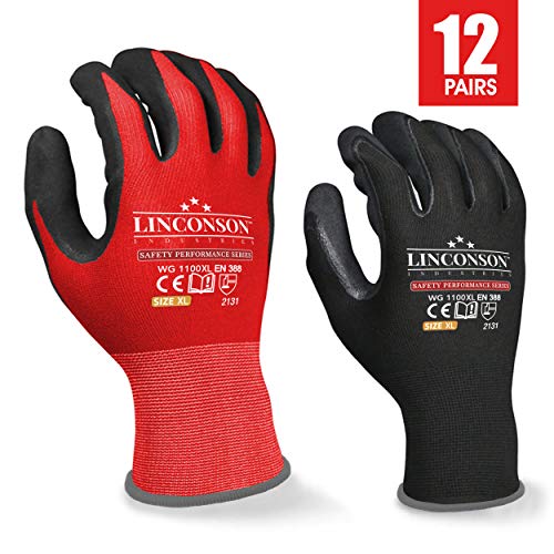 LINCONSON Safety Performance Series Construction Mechanics Work Gloves