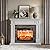 Naice 44" Electric Fireplace Mantel, Farmhouse TV Stand with Electric Fireplace Heater, Stacked Stone Surround and Remote Control 3D Realistic Flame, White Fireplace for Living Room Bedroom