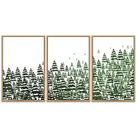 SIGNWIN 3 Piece Framed Canvas Wall Art Landscape with Trees Canvas Prints Home Artwork Decoration for Living Room,Bedroom - 16