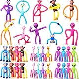Soulchen 24 Pcs Telescopic Suction Cup Toys for Kids Bulk Pop Tube Sensory Toys Monkey Alien Giraffe Funny Autism Fidget Travel Toy for Boys Girls Birthday Thanksgiving Christmas Halloween Suffers