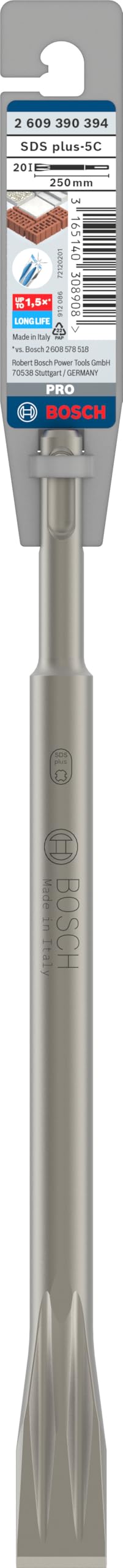 Bosch Professional Cincel plano SDS-plus: 250x20mm, nero