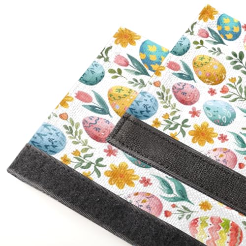 Image of Pardick Easter Refrigerator Door Handle Covers Set of 2, Eggs Flower Fridge Handle Cover Washable Fridge Dishwasher Door Spring Decor Protector Handle Cover, Keep Your Kitchen Appliance Clean
