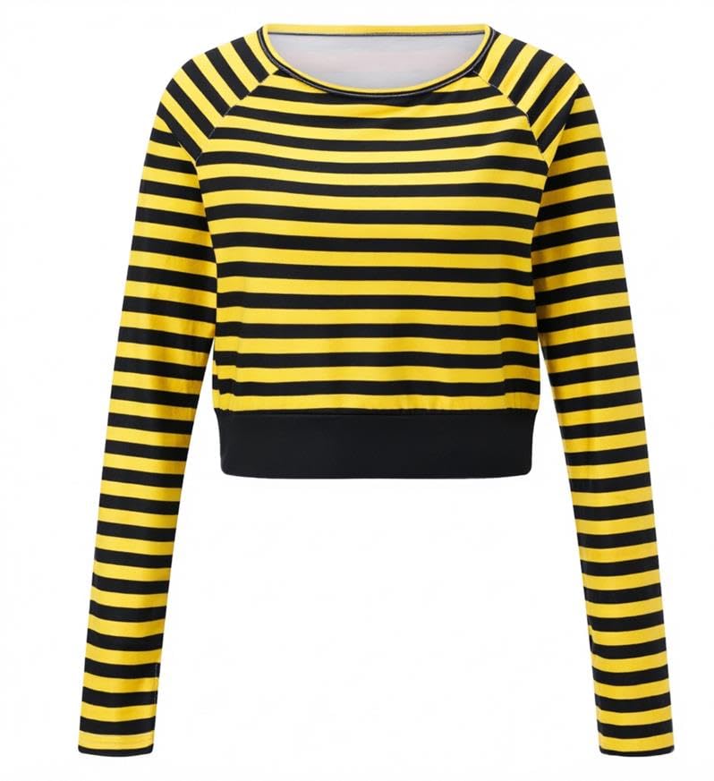Feclmiyt Women Halloween Cheshire Cat Tops Classic Pink Purple Striped Shirt Cosplay (D-03, M)