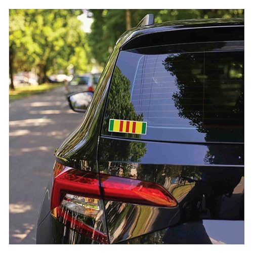 Image of Vietnam War Veteran Service Ribbon Decal /Bumper Sticker Medium 6 inch x 2 inch 1pc VetFriends.com