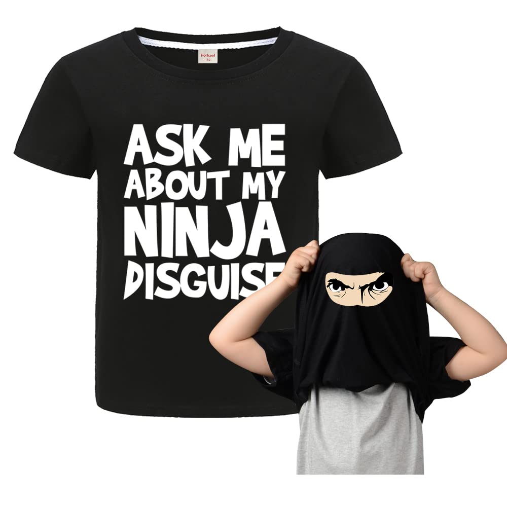 ForlcoolBoys Ninja Funny T-Shirt Ask Me About My Ninja Disguise Cotton Tee Top