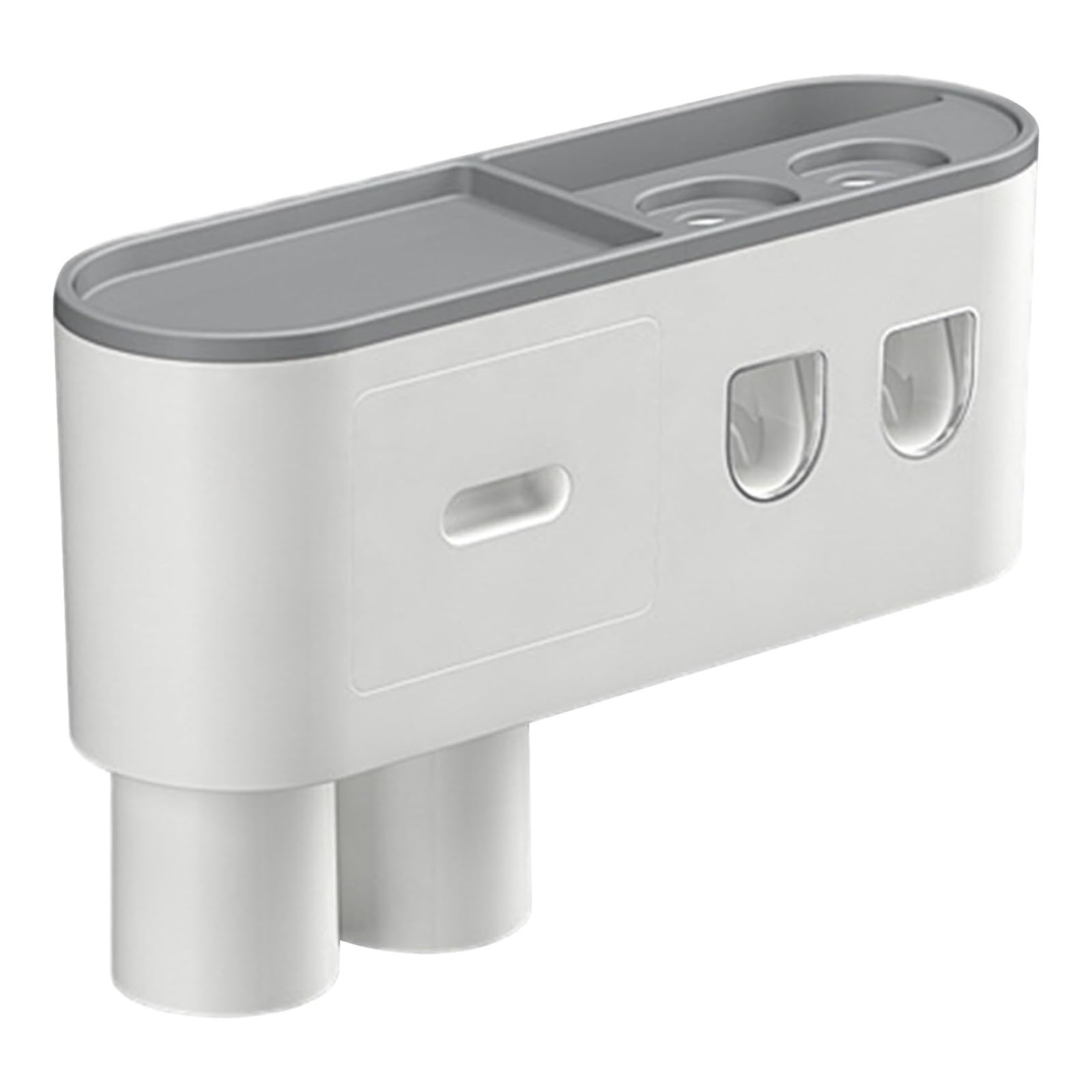Portacepillos de Dientes Soporte de Pared for cepillos Dientes con dispensador automático Pasta, Organizador baño sin Taladro Vaso de Enjuague bucal Reutilizable(2 Cups)