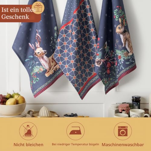 Maison d'Hermine Küchenhandtuch 100% Baumwolle (50 cm x 70 cm, Set von 3) – Ansicht 5