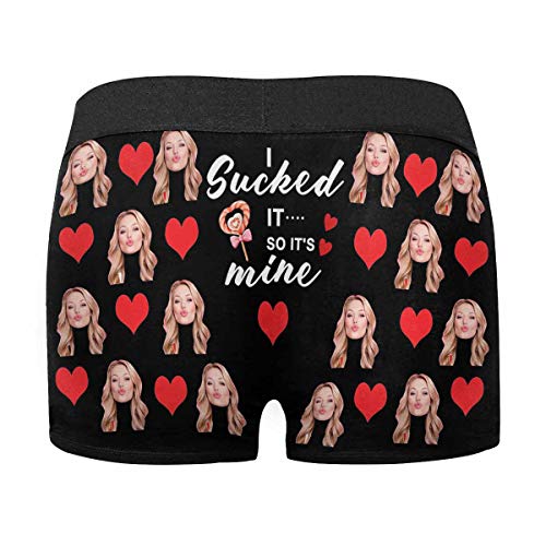 Custom Men's Funny Face I Love You Valentines Boxer Shorts Novelty Briefs Underpants Printed with Photo (XS-XXXL)2