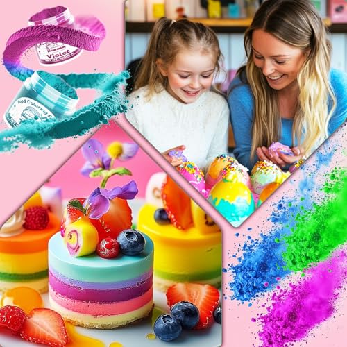 Image of Food Coloring Powder for Baking - 15 Bright Colors Powdered Food Coloring | Flavorless High Concentrated Upgraded Food Dye for Icing, Baking, Cake Decorating, Cooking, Frosting - 5g /each