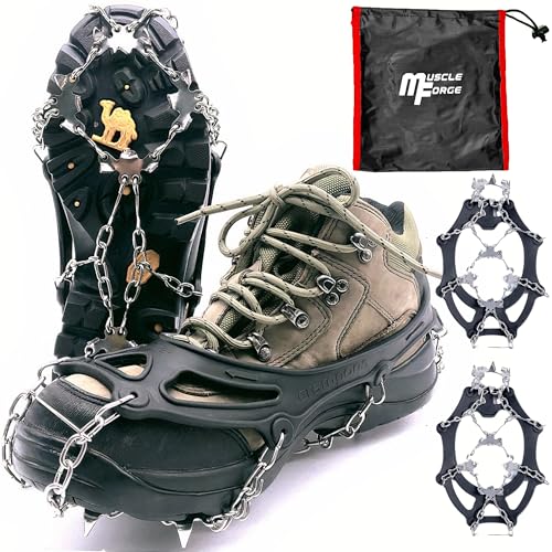 VERSATILI PER DIVERSE ATTIVITÀ – Ideali per trekking, escursioni, corsa sulla neve, pesca sul ghiaccio o strade ghiacciate; perfetti come ramponcini scarpe trekking per uomini e donne di ogni livello.