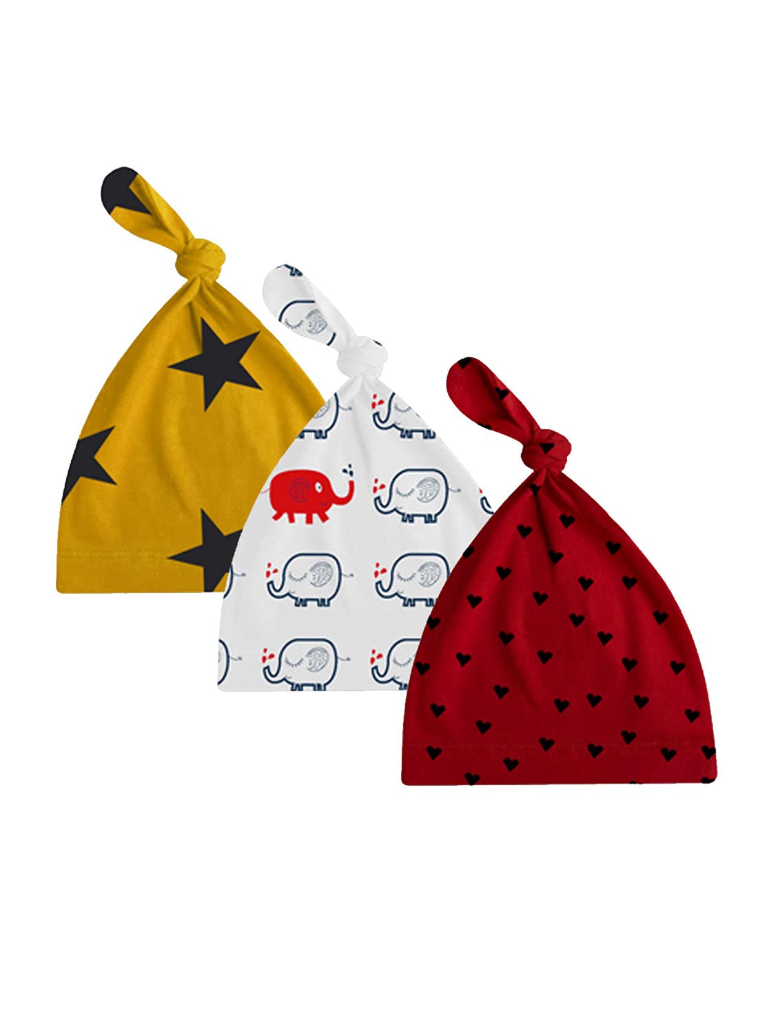 A.T.U.N. (ALL THINGS UBER NICE) Unisex-Child Knot Hats (BSET TKH_Maroon-White-Mustard-Black-Navy_6-12M)