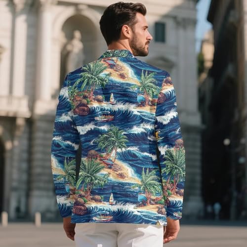 Men's Sport Coat Classic Fit 1 Button Blazer Suit Jacket2