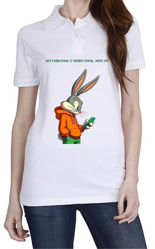Worth Fixing Move ON White Women Polo T-Shirt-image-15