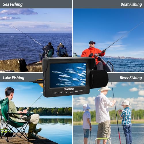 ESANHAO Underwater Fishing Camera for Rod Portable 1200TVL Fish Camera with IR Light, 4.3'' LCD Monitor, 15m/49ft Cable for Ice Fishing, Lake Kayak Boat Saltwater Fishing - image 7