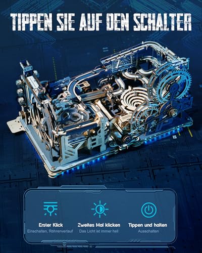 ROKR Kugelbahnen 3D Holzpuzzle Erwachsene, 3D Puzzle Motorbetriebene, LGX02 – Ansicht 3
